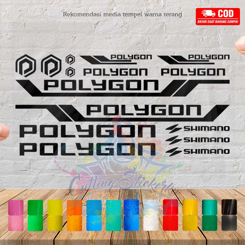 Cutting Stiker Polygon Set Dewasa Variasi Sepeda Sticker Frame Aksesoris Body Style Lipat Keren Decal Striping Bike Road Fixie Mtb Balap Timbul Universal Murah Reflective Nyala Tahan Air Bodi Hologram Batang Gunung Anak Sepedah Kustom Modif