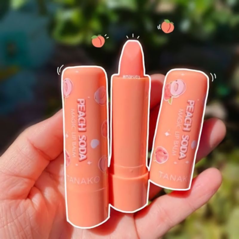 Lipstik Lip Balm Tanako Peach Soda Menyegarkan Mencerahkan Bibir Lipbalm Lipstick MAGIC sweet Tanako Sensasi Peach Soda Pada bibir Kering pecah pecah Rusak Mengembalikan Merah bibir Secara alami Lipstik Berkualitas OYAYA KOSMETIK PEKANBARU grosir Riau