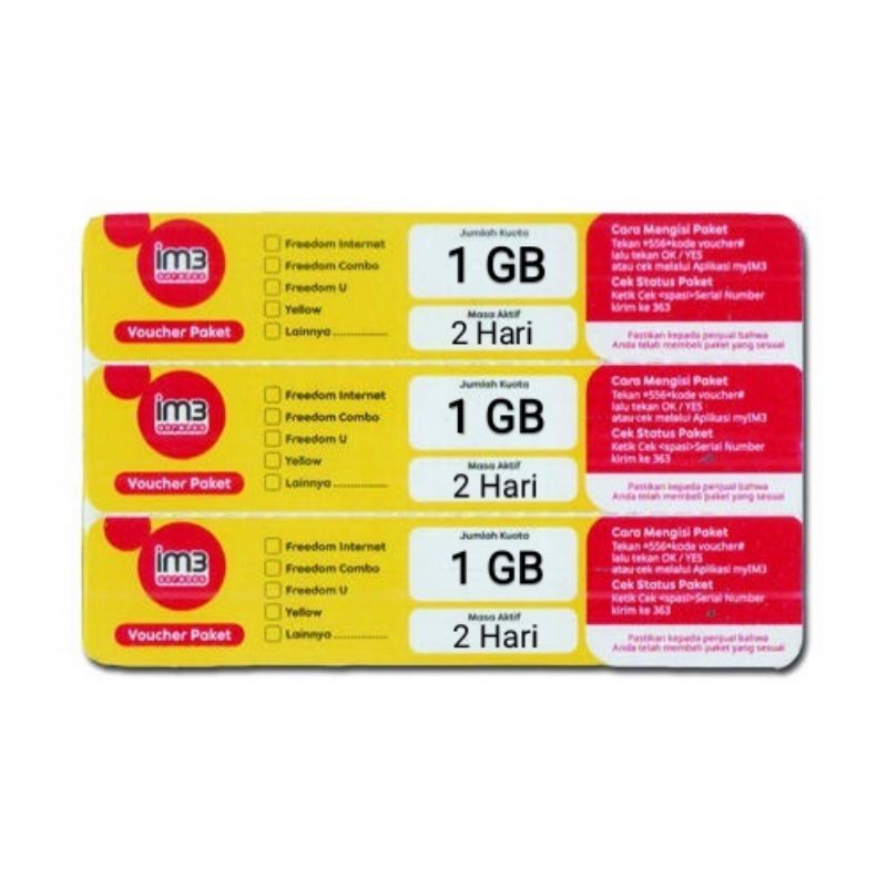 Voucher Data Indosat IM3 Kuota 1 GB