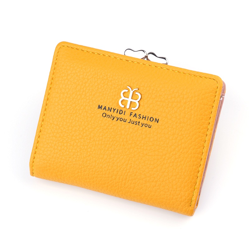 DOMPET LIPAT WANITA IMPORT KECIL KULIT KUNING MANYIDI SONARO WA588Y1 MINI SLOT UANG KOIN PENDEK KEKINIAN FASHION KOREA SIMPLE KARTU CASUAL BRANDED REMAJA BATAM ORI