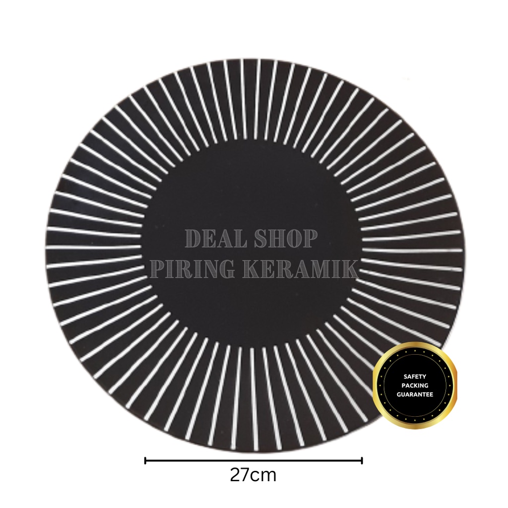 00214 Piring Makan Keramik SG Garis 27cm / Piring Keramik / Piring Makan Keramik
