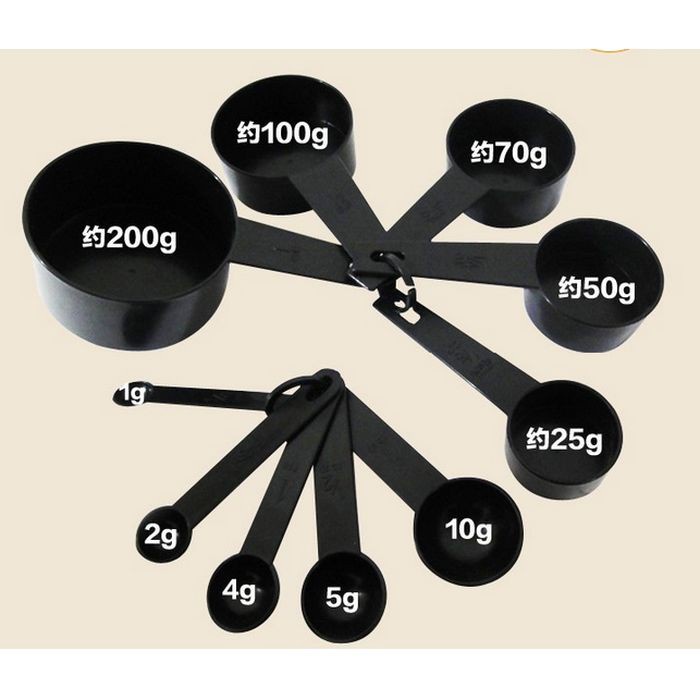 Sendok Takar 10 in 1 Akurasi Ukur Bumbu Dapur Gelas Takaran Measuring HITAM Set Pengukur Alat