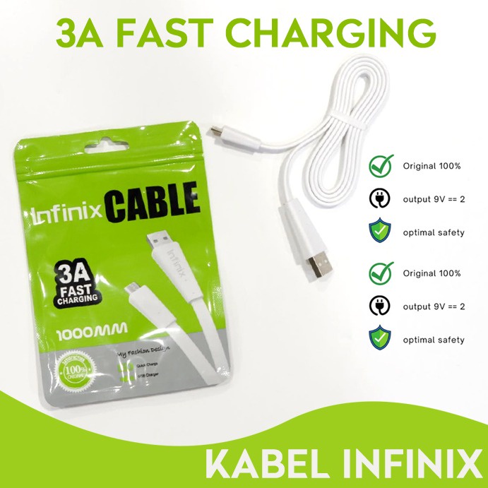 Infinix Cable Charger 3A Fast Charging  Micro USB/ Kabel Data Infinix