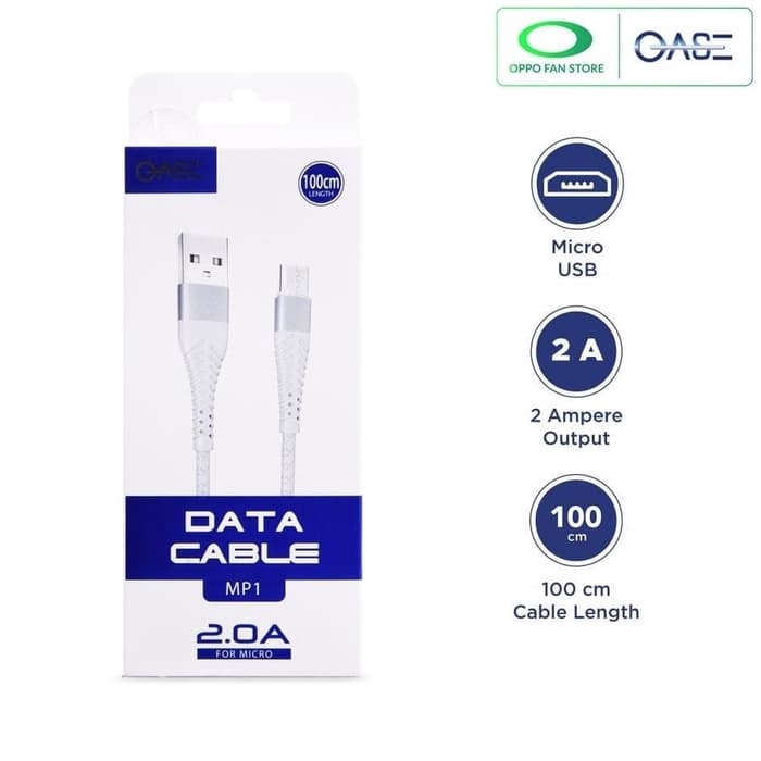 Oase USB Data Cable MP1 White - OPPO Official Accessories Type C (Non Packing Dus)