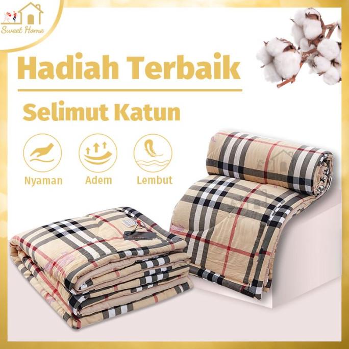 selimut Bed Cover Tanpa Sprei Bahan Perca Katun CVC[SweetHome]