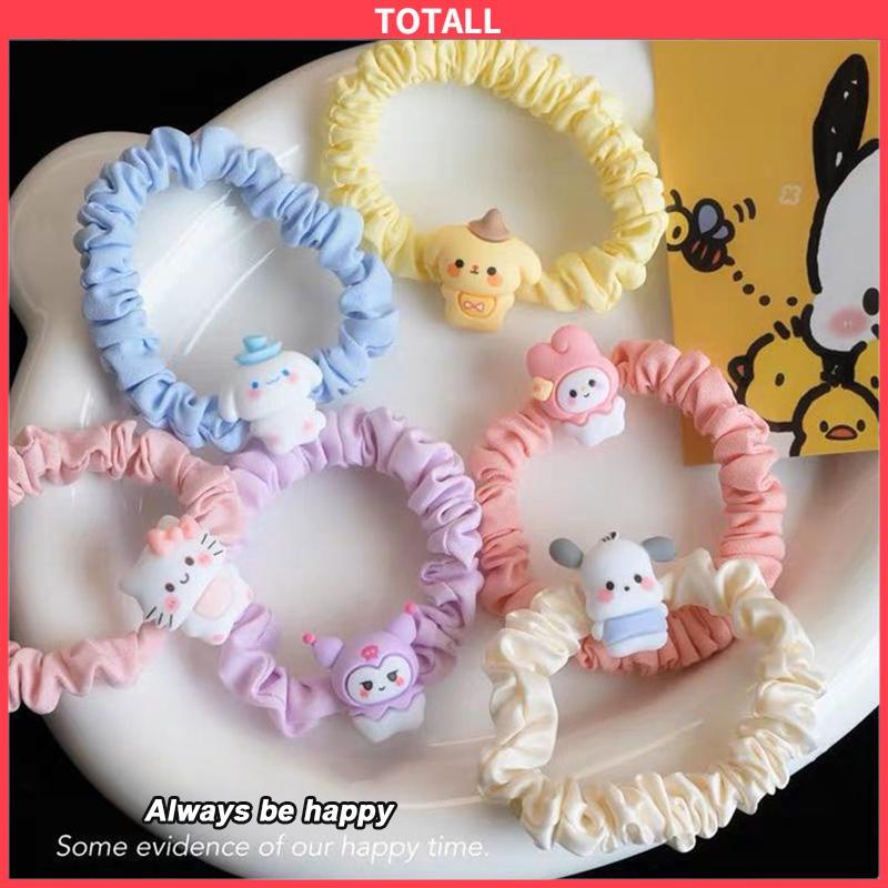 COD Cincin Usus Kecil Kartun Anjing Cinnamoroll  Cincin Rambut  Gaya Manis Manis Lucu Tali Rambut-Totall