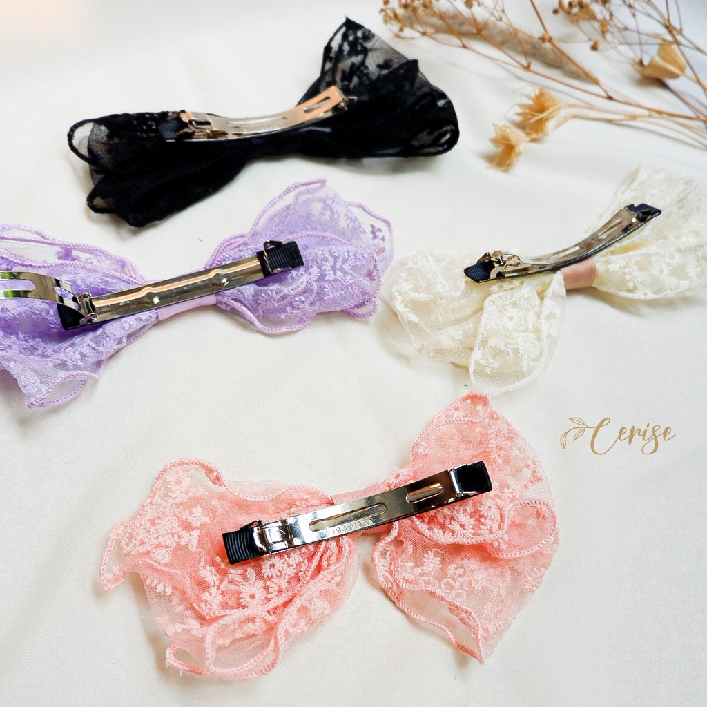 Yuri Hairpin | Jepit rambut pita lace korea warna warni untuk anak dan wanita dewasa cantik manis