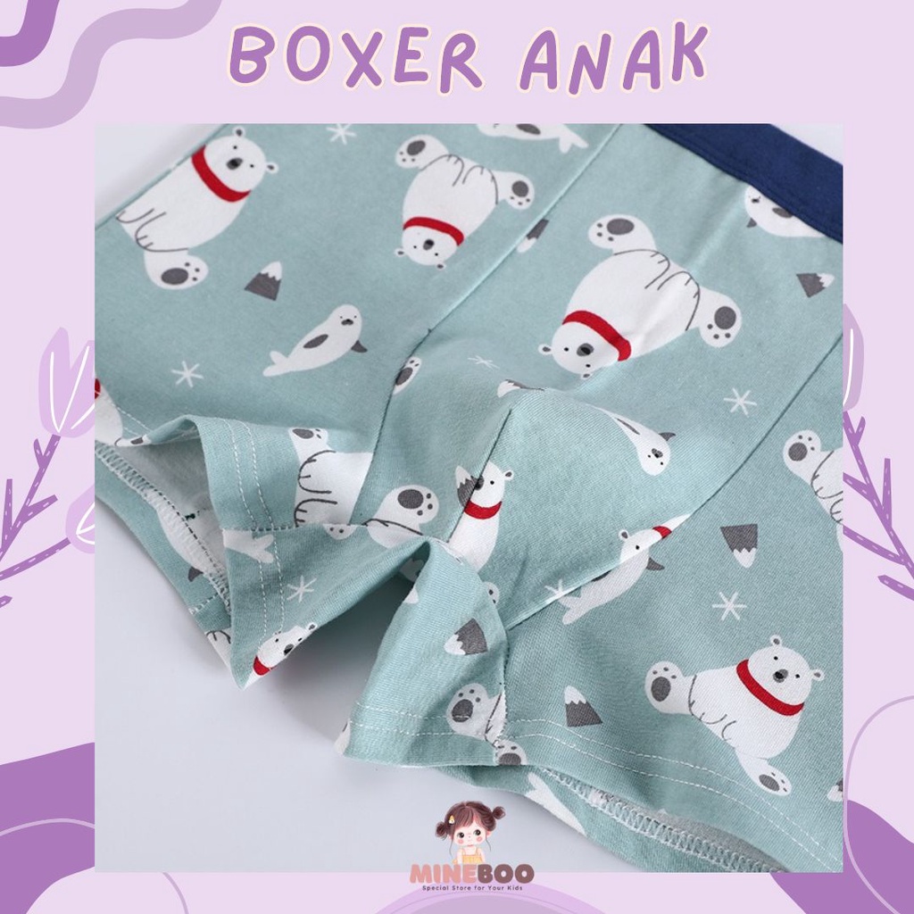 mineboo - BOXER ANAK laki-laki/Celana dalam CD celana dalam anak laki-laki katun / SNOW BEAR