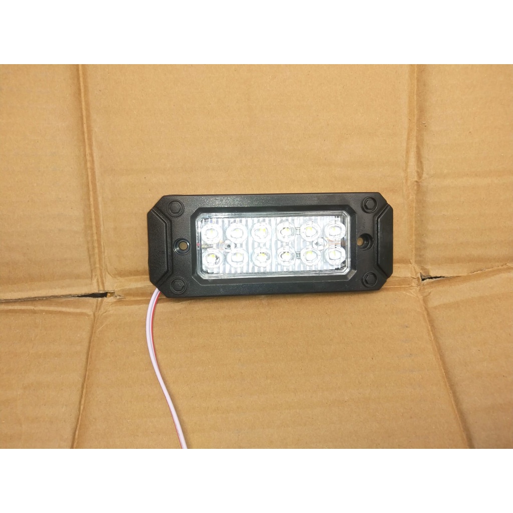 Lampu 12 mata Bumper bak truk Led 12 mata untuk tanduk / towing depan, lampu pinggiran bak truk bumper 12 mata