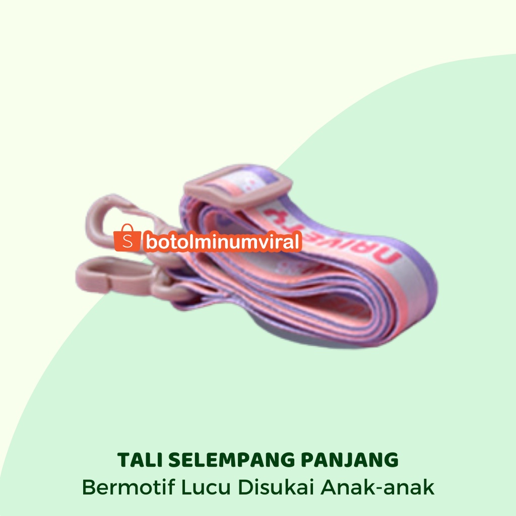 Botol Minum Viral Anak Korea BPA FREE Anti Tumpah Sedotan Pouch Silicone Tali Sticker Tebal Premium Import