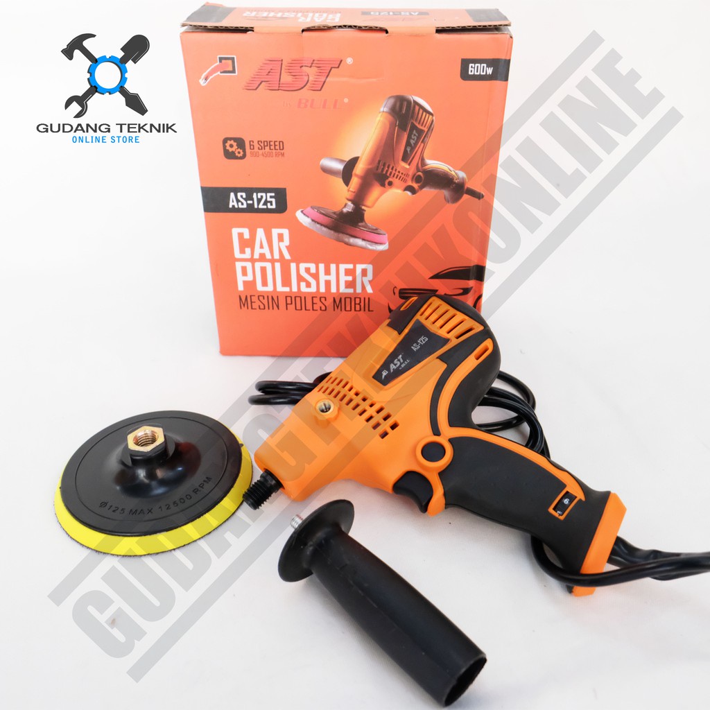 Mesin Poles Mobil Listrik 600 Watt Variable Speed 5&quot; AS125 AST / Car Polisher Electric 5Inch 600W AS 125 AST