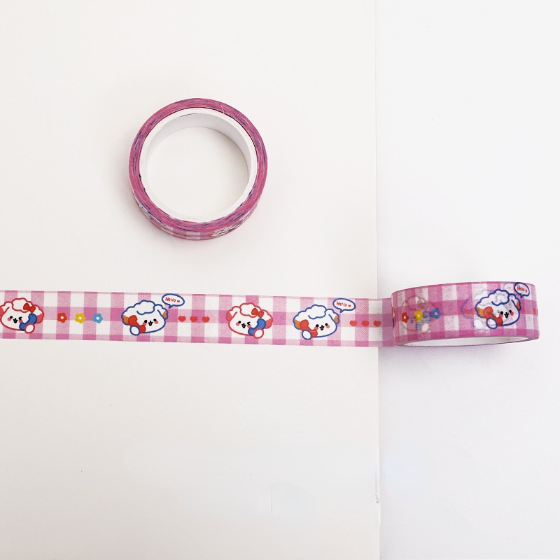 Selotip Kertas Washi Motif Kartun Beruang Panjang 5M Untuk Dekorasi DIY