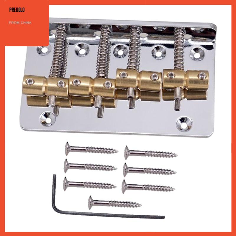 4 Senar Bass Bridge Pengganti Bagian Tailpiece Fixed String Spacing Adjustment