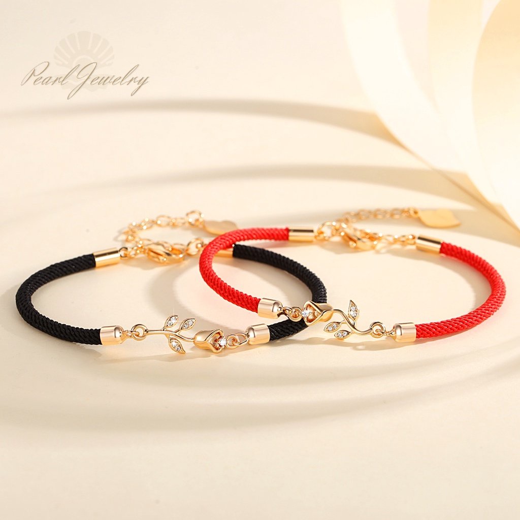 Y660 [COD✔] Gelang Tali Kawat Wanita Rose Liontin Gelang Tali Kawat Anti Air Untuk