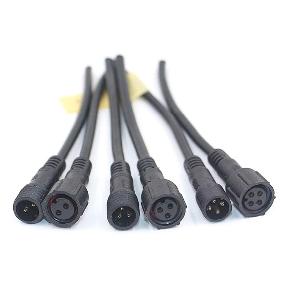 Nanas 2set Konektor Dasar Hitam Alat Jalur Sinyal Power Wire Display Pin Waterproof Connector Line