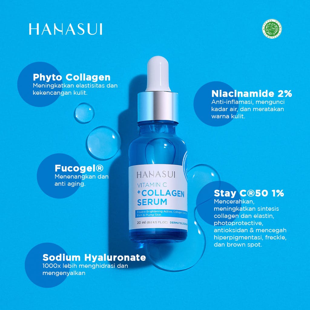 Hanasui Vitamin C + Collagen Serum New Look &amp; Improved Formula Original 100 % Hanasui