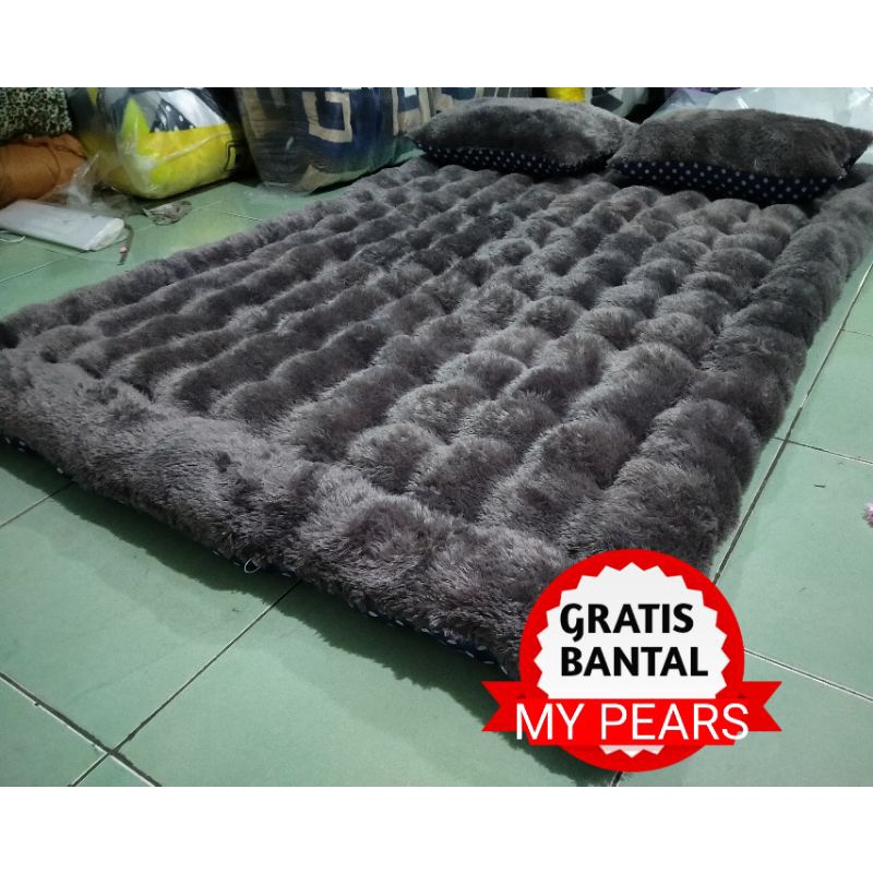 200x180 PREMIUM Kasur Lantai bulu Polos Jumbo