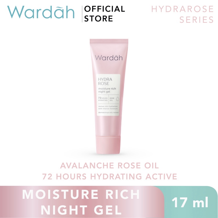 Wardah Hydra Rose Moisture Rich Night Gel - Kulit Kering dan Dehidrasi - GIRLSNEED77 COD