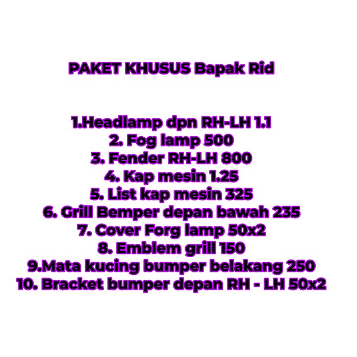 Paket Upgrade Innova Barong Khusus Pak Rid