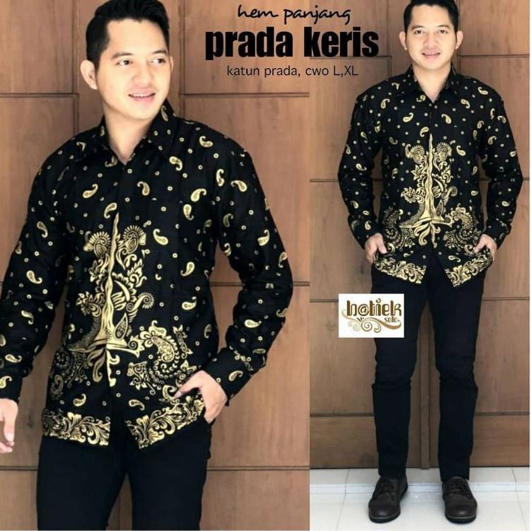 Terbaik BAJU KEMEJA BATIK KANTOR PRIA LENGAN PANJANG FASHION SOLO BW 246
