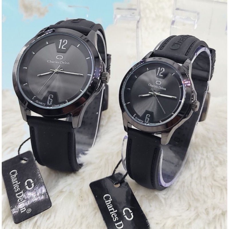 jam tangan charles delon couple waterproof sudah sepasang