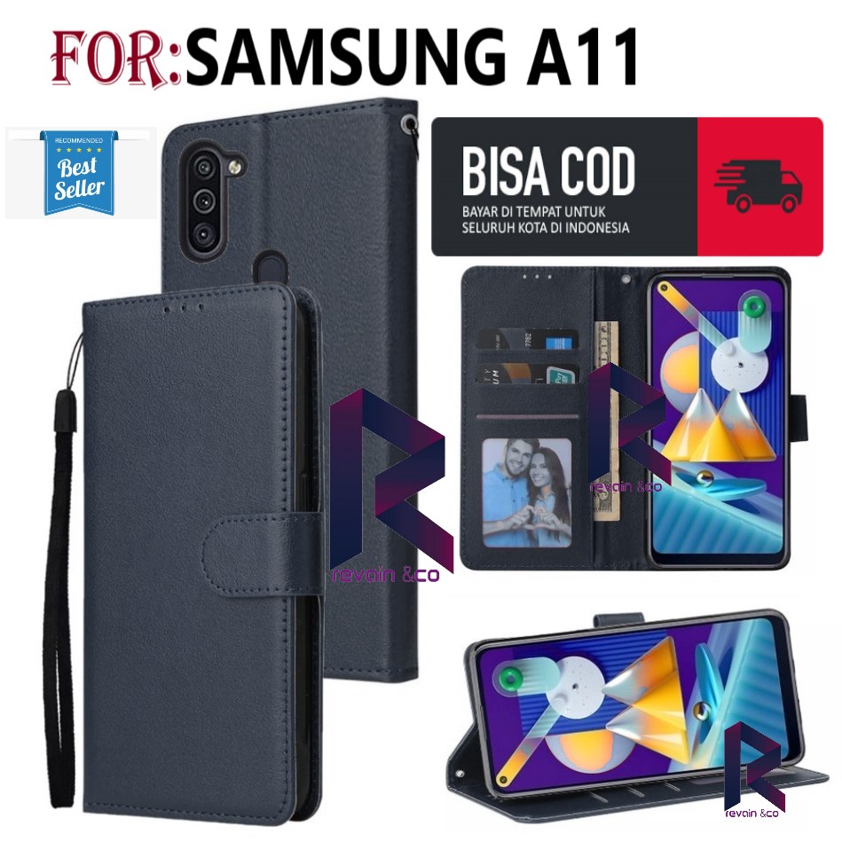 FLIP COVER SAMSUNG A11 FLIP WALLET LEATHER KULIT PREMIUM SARUNG BUKA TUTUP KESING HP FLIP CASE SAMSUNG A11