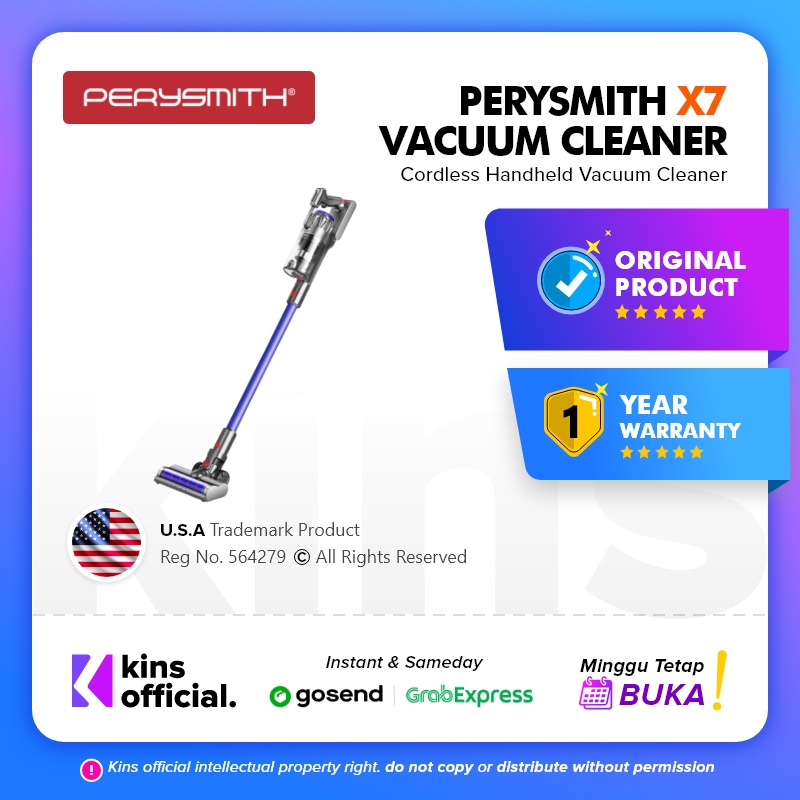 PerySmith X7 Cordless Vacuum Cleaner Handheld Penyedot Debu 32KPA