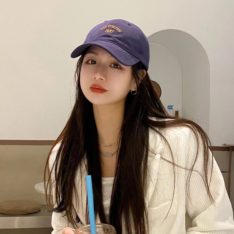 Topi baseball Motif Bordir Kucing fortun 1987 Gaya Korea vintage Untuk Pria Dan Wanita