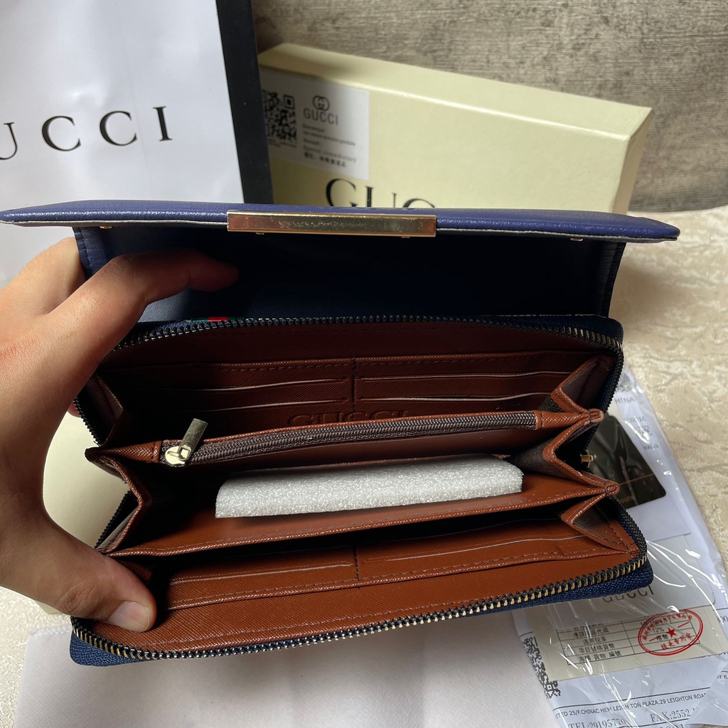 Dompet GUCCAYY Panjang FULLSET / Dompet Panjang Resleting Dompet Kulit Long Wallet