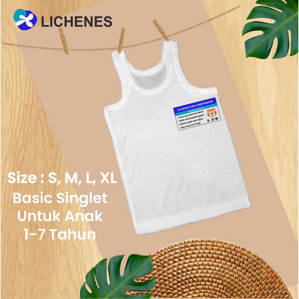 Kaos dalam anak singlet usia 1-7 (paket 12 pcs)