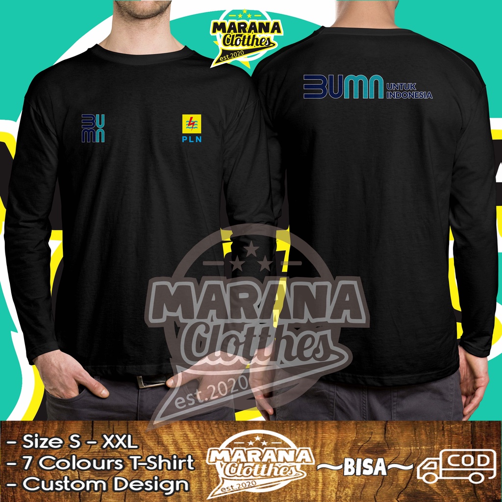 Kaos Baju PLN BUMN Logo DB Lengan Panjang Baju Perusahaan