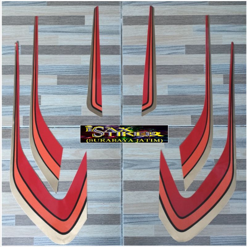 striping original Yamaha RX Special hitam merah tahun 1983