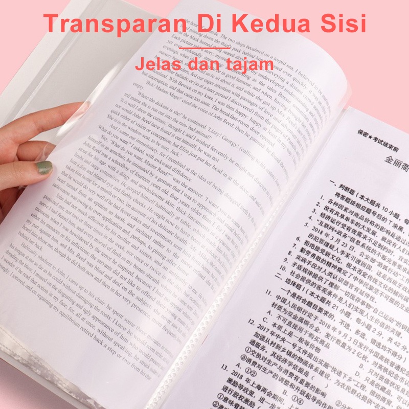 Deli Clear Holder A4 Map Dokumen File Map Folio Plastik 60 Lembar Lucu Doodle Organizer Display Book