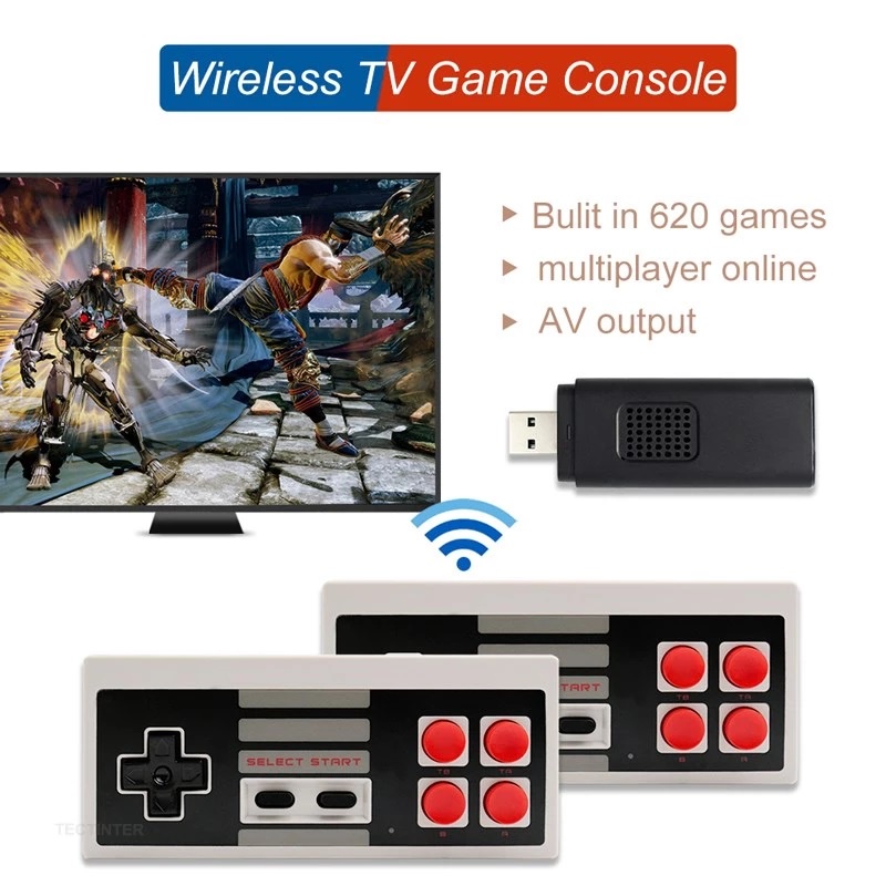 Retro TV Game Console Classic Built-in 620 Games Retro Mini Wireless Gamebox