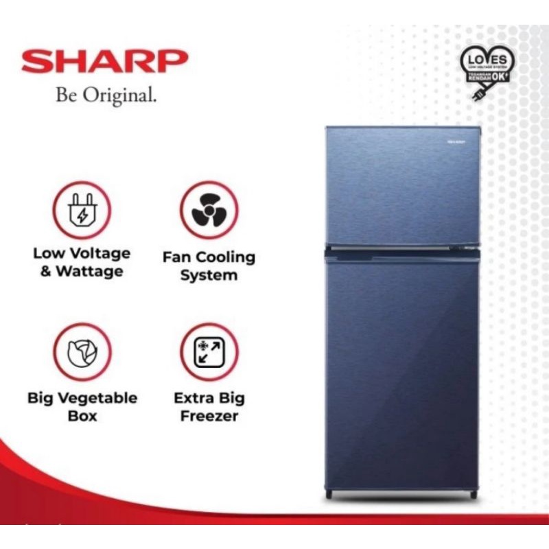 Kulkas Dua Pintu SJ-195MD-SR/SG Sharp