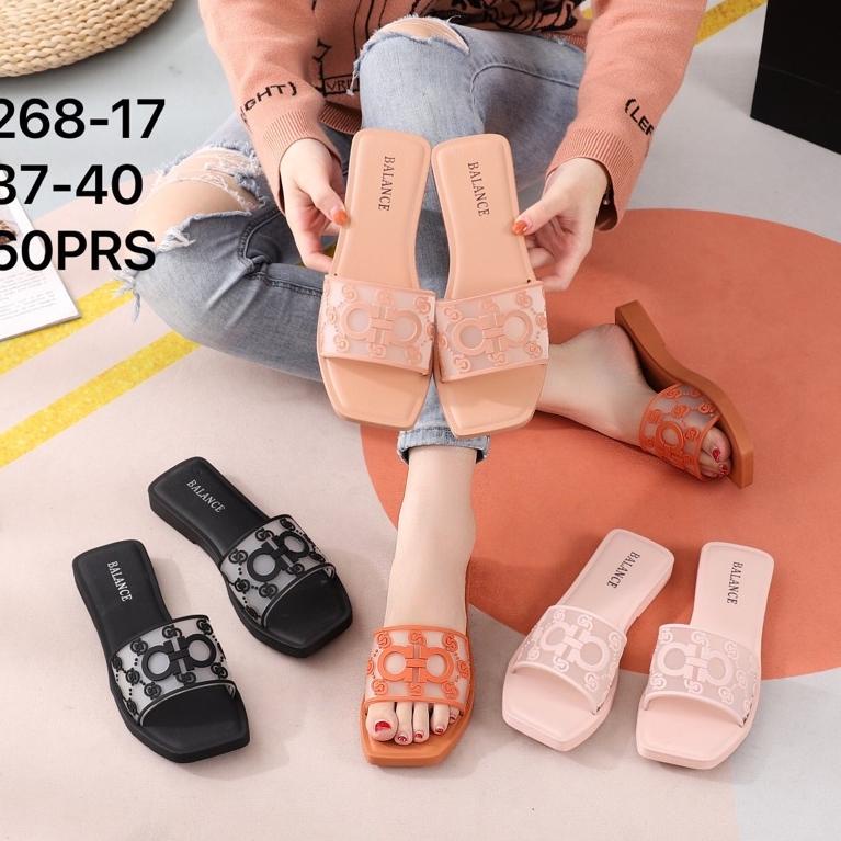 CBI.18Oc22ᴳ ◦ Sandal Slop Wanita Balance 268 Sandal Jelly Karet Slop CC Transparan