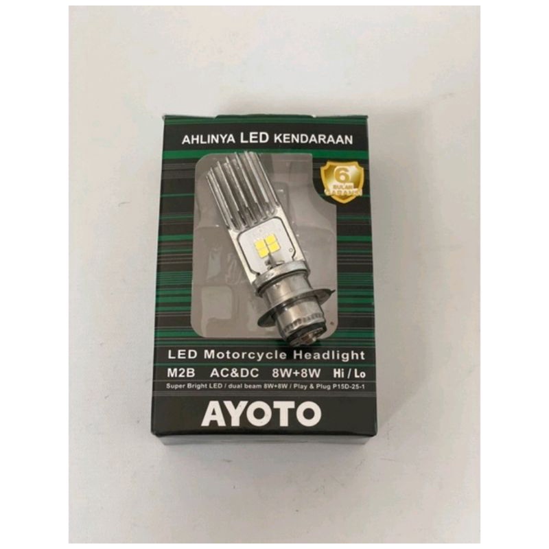 Lampu depan LED motor AYOTO M2B H6 AC DC motor All Matic/ Bebek