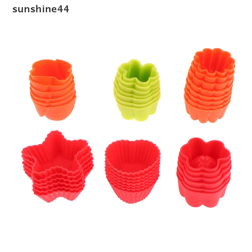 Sunshine 6Pcs Cetakan Muffin Mini Bahan Silikon Ukuran 3cm