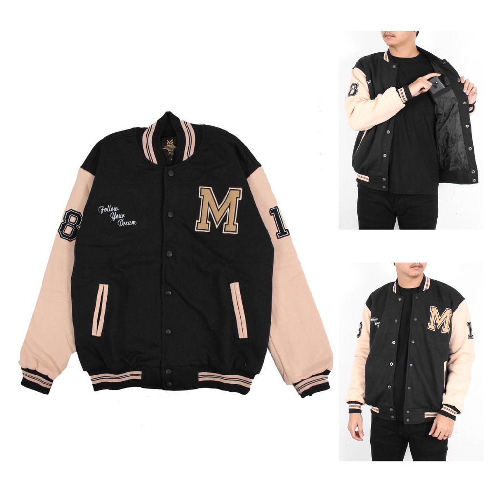 Jual Jaket Varsity Outerwear Pria Baseball Unisex Style Keren Kekinian