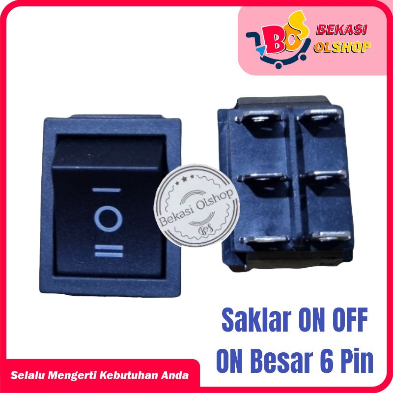 SAKLAR SWITCH BESAR 6 PIN ON OFF ON / SAKLAR HITAM BESAR 6 KAKI ON OFF ON