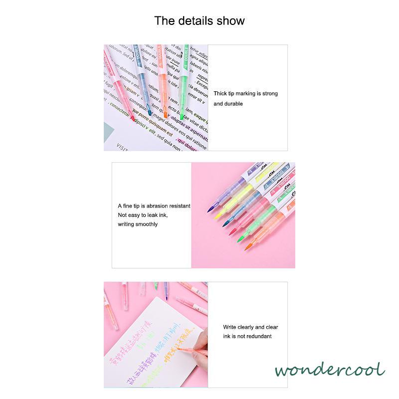 Spidol Berujung Miring Ber warna  Pena Stabilo Kreatif Berujung Ganda  Pena Stabilo Dua Warna Spidol Siswa-Won