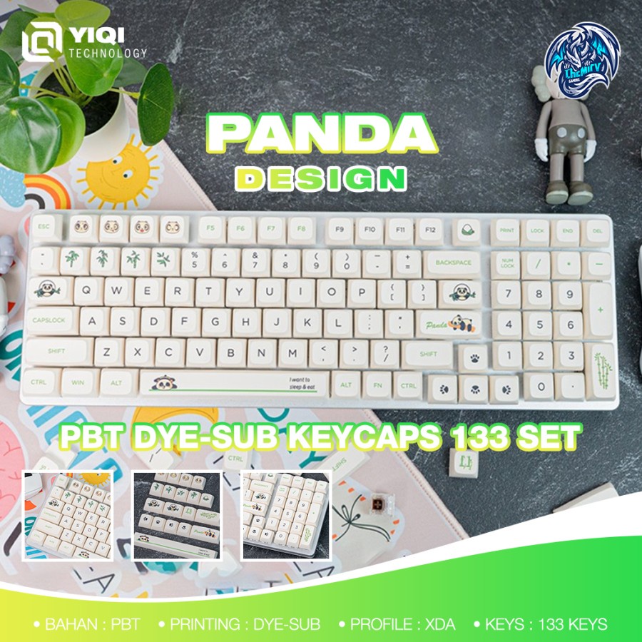 Yiqi Panda PBT Keycaps 133 set XDA Profile