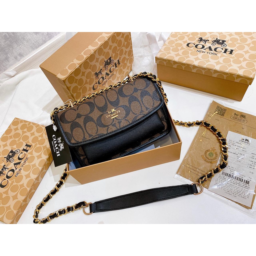 TAS SELEMPANG C*ACH SIGNATURE SHOULDERBAG KODE S7399 +  FREE BOX+FAKEBILL