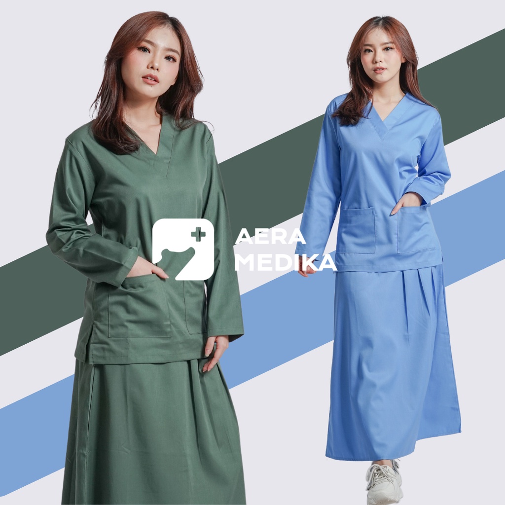 Set ROK - Baju Jaga / OK perawat / Dokter / Scrub Medis / Seragam OKA - AERA MEDIKA