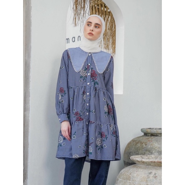 Meena Tunic Navy Aleza Label