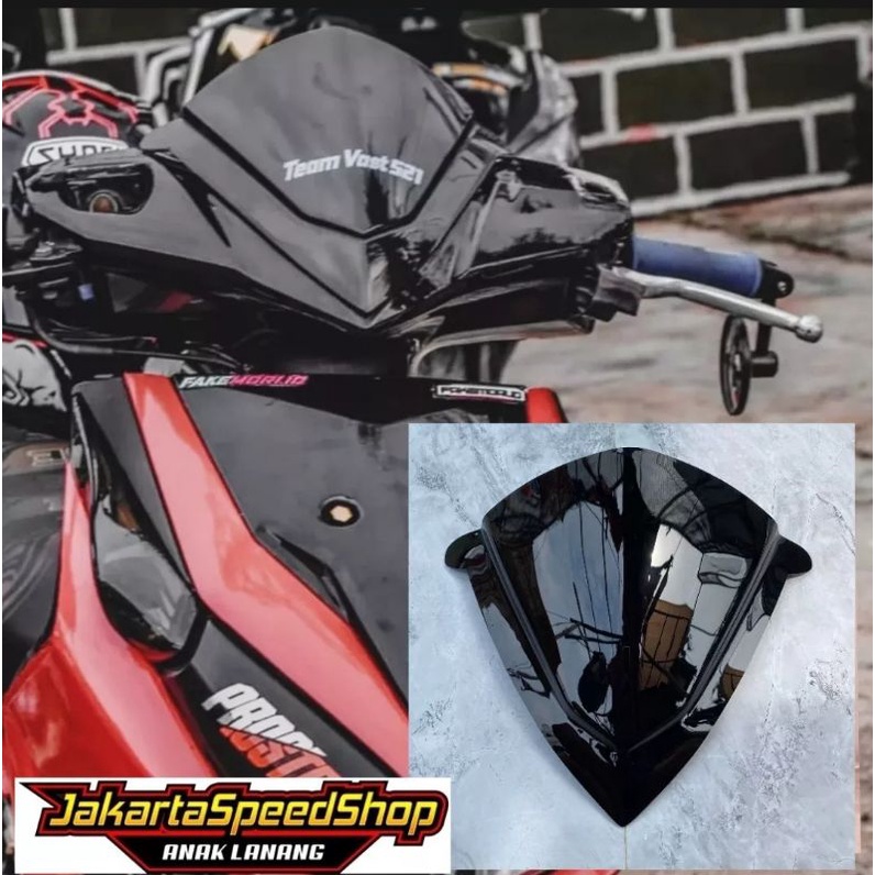 Visor winshield vario 110 techno bahan akrilik hitam kilap universal
