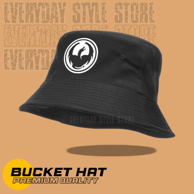 Topi Dragon Surf Bucket / Bucket Hat High Quality Pria Wanita Distro Logo Dragon Surf Planet Surf
