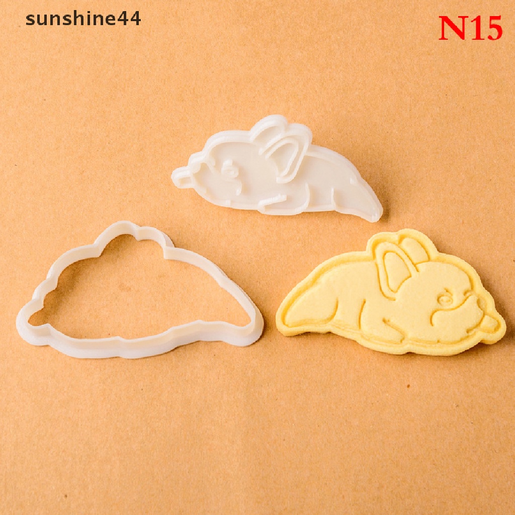 Sunshine Cetakan Cutter Bentuk Anjing French Bulldog 3D DIY Untuk Biskuit / Kue Natal