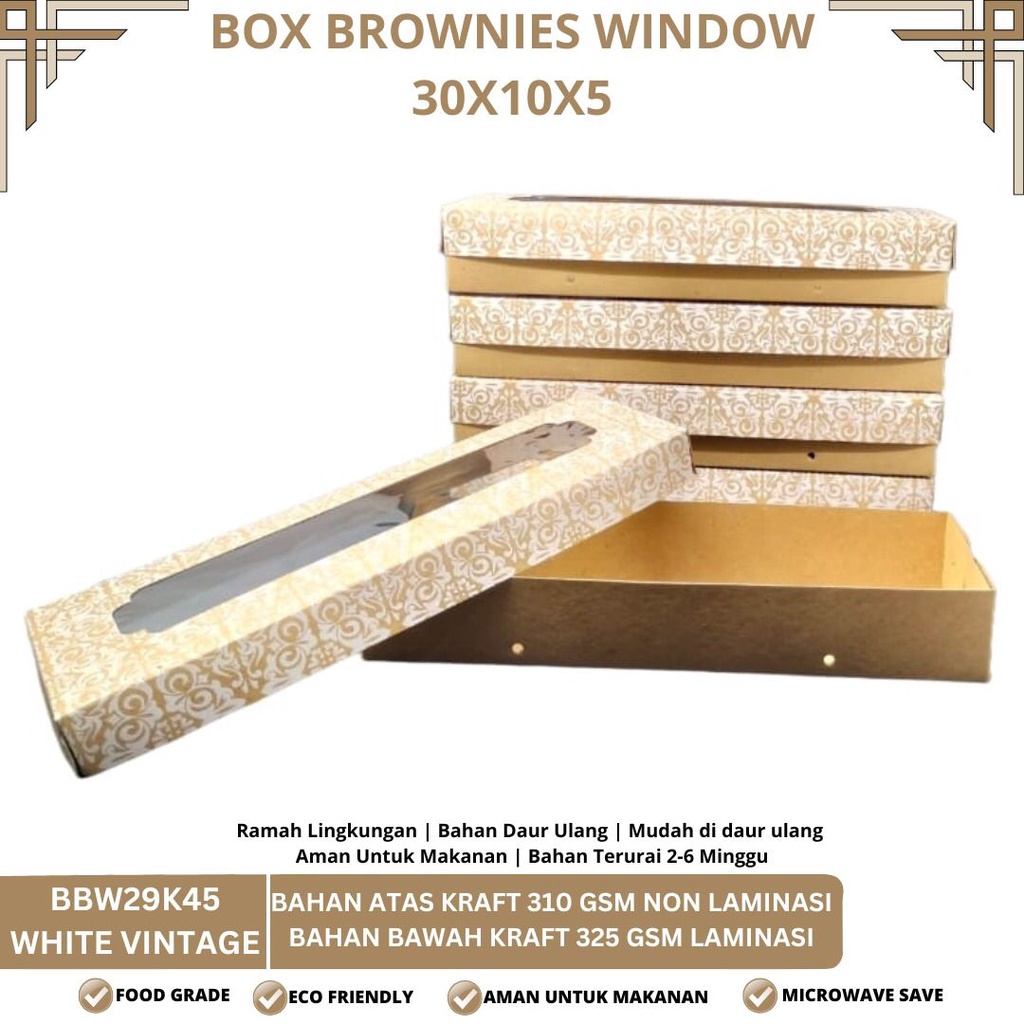 Box Brownies 29x10x5 Dus Brownies Kaca (BBW29K45-Laminasi)