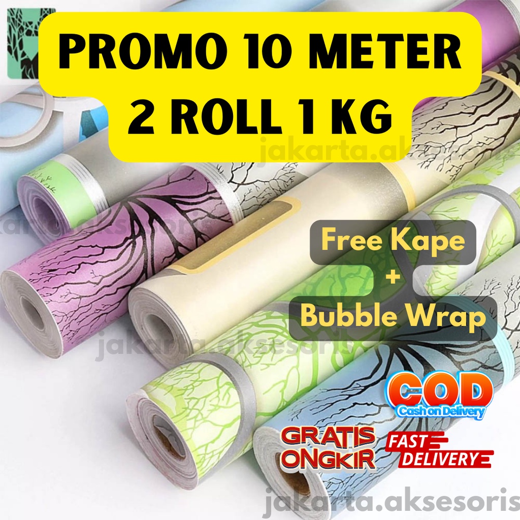 Murah 10 Meter Wallpaper Dinding / Stiker Dinding Anti Air / Walpaper Dinding Kamar Tidur Motif